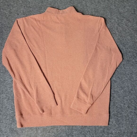 Peter Millar Melange Tri Blend Mens Golf Pullover Size L Orange Fleece 1/4 Zip - Picture 2 of 9